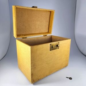70s Faded Mustard Lock Box with Key